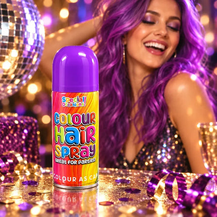 Temporary Hair Colour Spray 200ml Washable Glitter & Classic Dress Party Colours