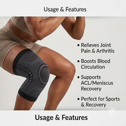 Large Knee Support Compression Patella Arthritis Pain Relief Anti Slip Brace