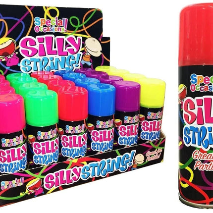 6x Party Silly String Spray Cans Mixed Colours Fun Streamers Party Celebration
