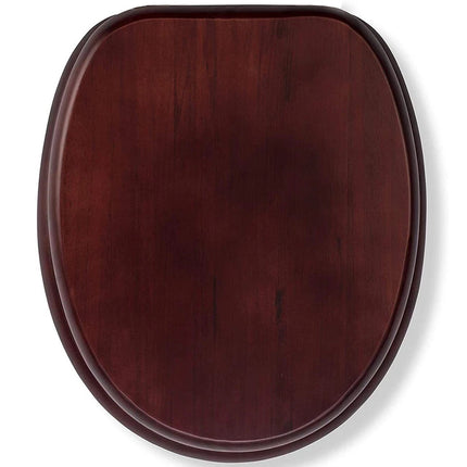 18" Universal Toilet Seat MDF Wooden Bathroom WC Easy Fit + Fittings Novelty