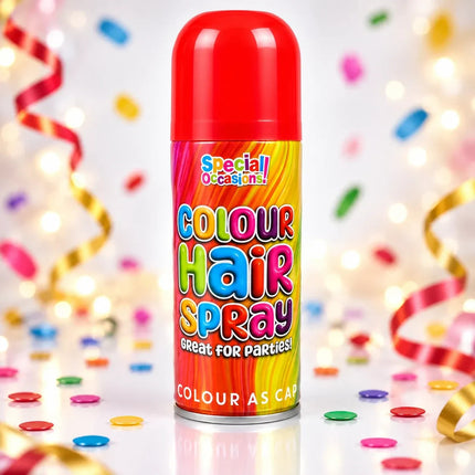 Temporary Hair Colour Spray 200ml Washable Glitter & Classic Dress Party Colours