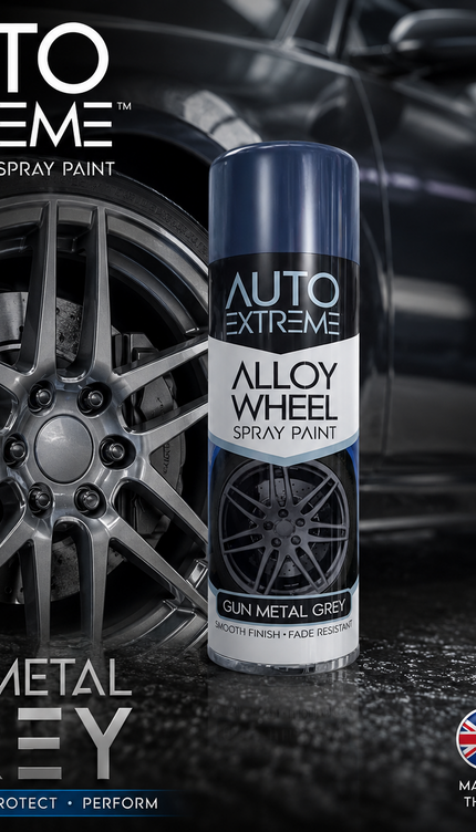 AX Alloy Wheel Spray Paint Gun Metal Grey Smooth Finish Fade Resistant 300ml