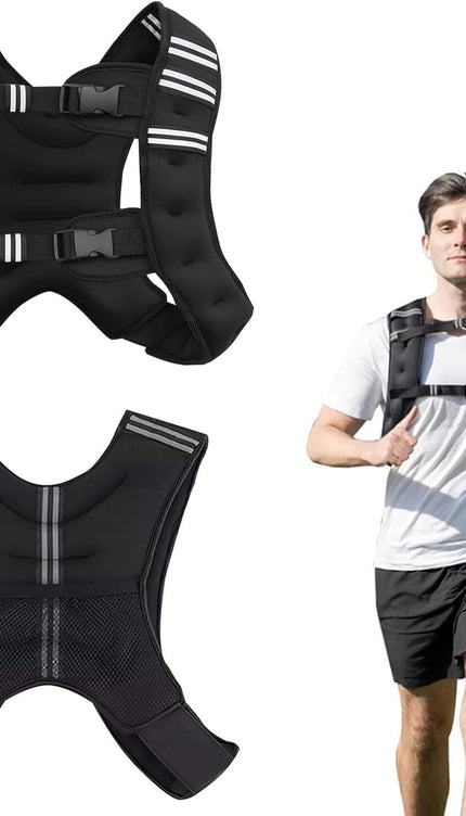 Weighted Vest 5kg 10kg Adjustable Running & home Gym Workouts No Bounce Training