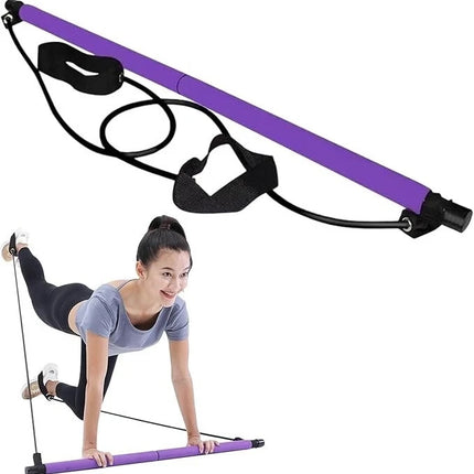 Portable Pilates Bar with Resistance Bands Multifunctional Exercise Toning Stick