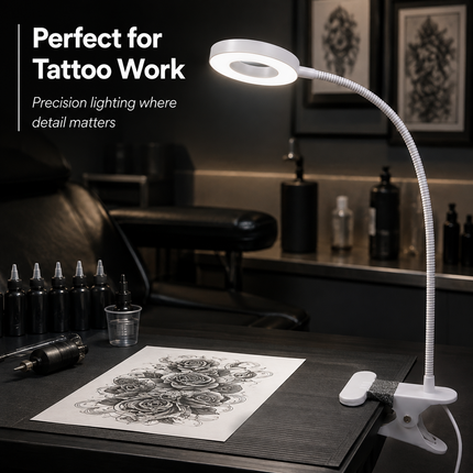 LED Gooseneck Clip Desk Lamp USB Dimmable 3 Colour Modes 10 Brightness Level