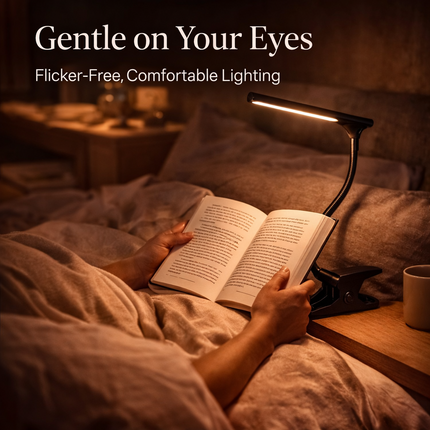 USB LED Clip-On Desk Lamp Flexible Adjustable Reading Light Bedside Table