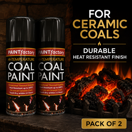 Black Coal Spray Paint 400ML High Temp Heat Resistant Ceramic Stove Gas 2-Pack