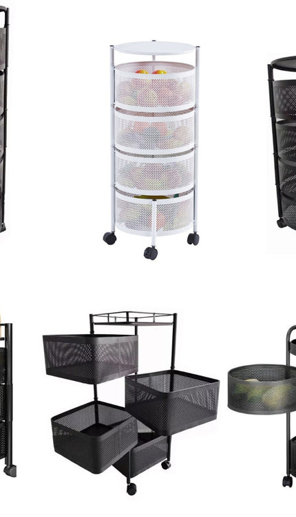 4/5/6 Tier Rolling Storage Trolley – Space-Saving Kitchen & Home Organizer