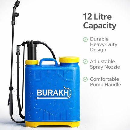 20/12L Knapsack Backpack Sprayer Manual High Pressure Pesticides Weed Killer