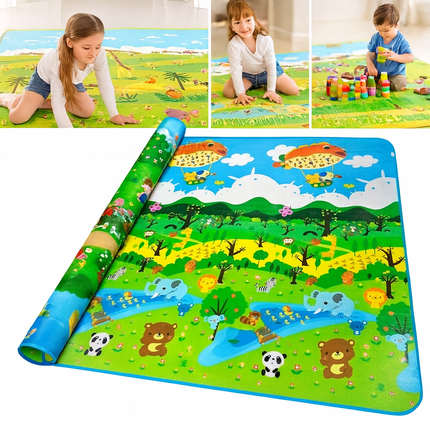 Large Baby Play Mat Double Sided Crawl Educational Picnic Carpet 200x180cm