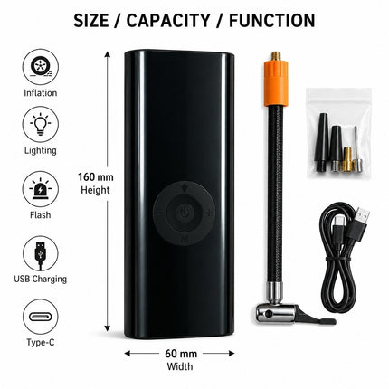 Car Tyre Inflator 150PSI Cordless Air Compressor Digital Pump 3000mAh Battery