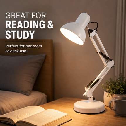 Adjustable Architect Desk Lamp E27 with Base & Clamp Metal Swing Arm Study Light