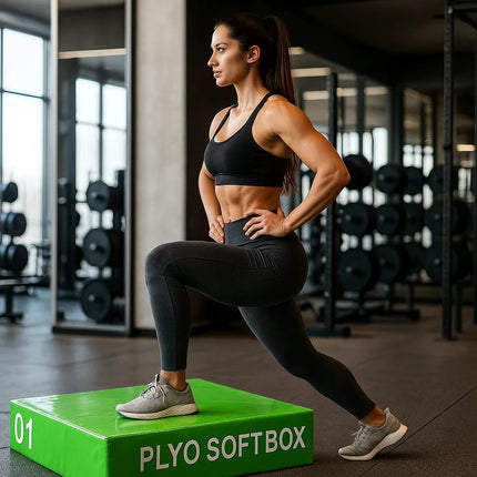 15cm Green Soft Plyometric Jump Box Stackable Foam Gym Fitness Exercise Plyo Box