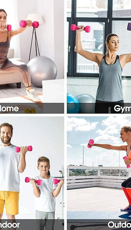 Neoprene Dumbbells 4KG x 2 Weights Iron Hand Aerobic Workout Fitness Gym Pink