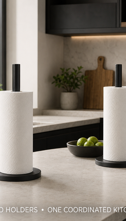 Kitchen Roll Holder Matt Black Stainless Steel Freestanding Paper Towel Stand