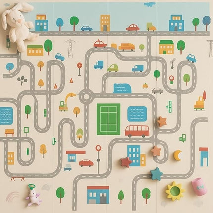 Foldable Baby Play Mat Waterproof Foam Mat Reversible Waterproof Extra Large Mat
