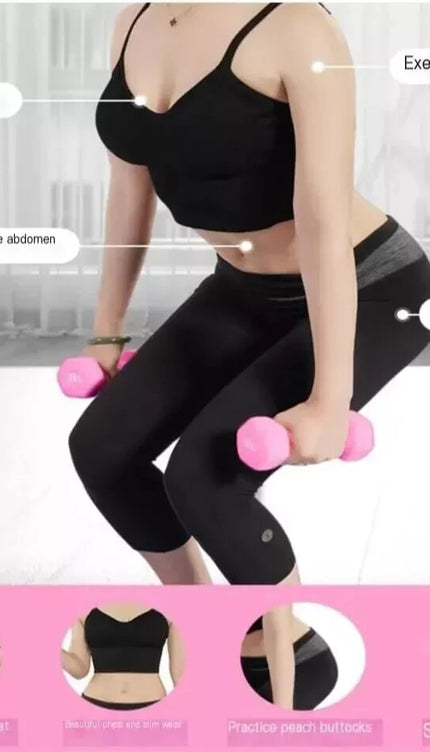 Neoprene Dumbbells 7KG x 2 Weights Iron Hand Aerobic Workout Fitness Gym Pink