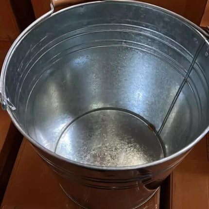TRADITIONAL GALVANISED STRONG STEEL METAL BUCKET WITH WOODEN HANDLE 9L To 18L