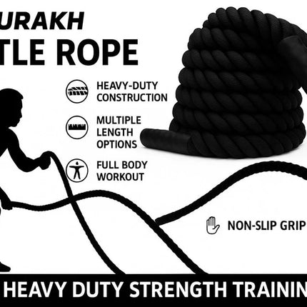 Battle Rope 38mm Gym Workout Cardio Exercise Fitness Strength Training 6M 9M 12M