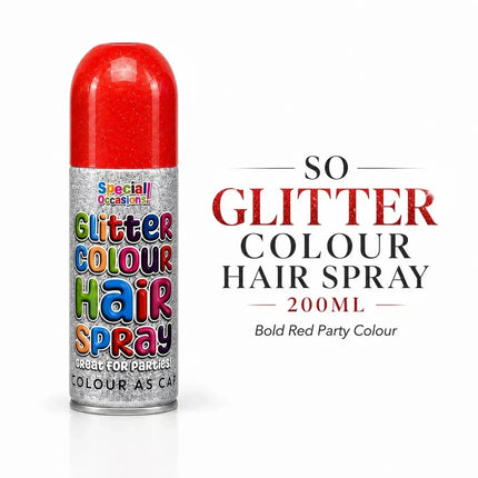 Temporary Hair Colour Spray 200ml Washable Glitter & Classic Dress Party Colours