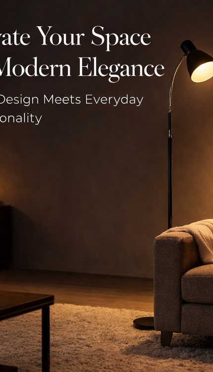 Metal Floor Lamp with Adjustable Neck & Heavy Base, Perfect for Reading & Office