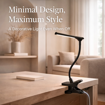 USB LED Clip-On Desk Lamp Flexible Adjustable Reading Light Bedside Table