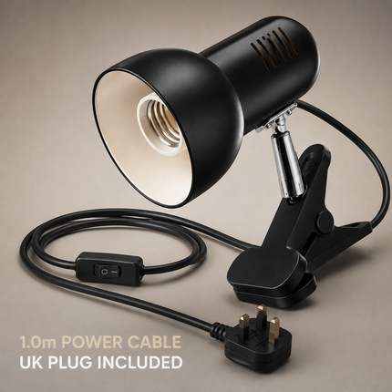 Clip On LED Study Lamp E27 For Bed Headboard Desk Shelf Adjustable Reading Light