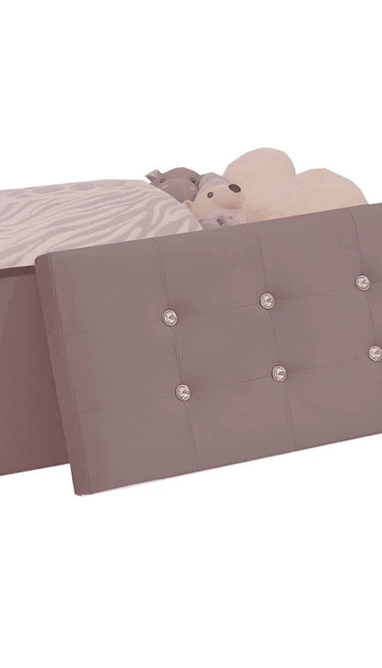 OTTOMAN STORAGE BOX FOLDING STORAGE OTTOMAN POUFFE BENCH SEAT TOY BOX 76cm