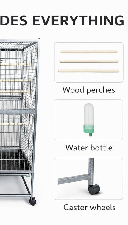 52 inch Steel Standing Large Flight King Bird Cage Cockatiels Parrot Pigeons