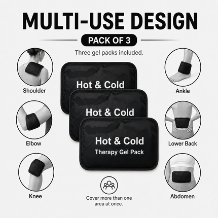 Hot Cold Gel Pack Reusable Heat Ice Therapy Migraine Sports Injury Pain Relief