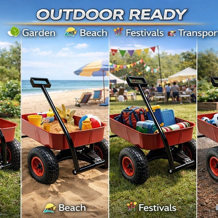 Garden Trolley Cart Utility Beach Wagon 150kg Kid Festival Strong Wheelbarrow