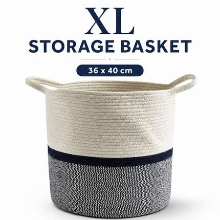Basket Cotton Rope XL Laundry Clothes Toy Storage Washing Organizer Hamper
