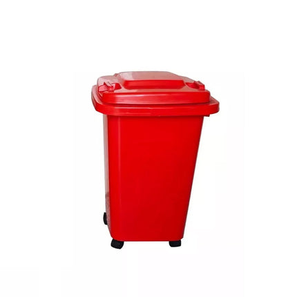 Recycling Wheelie Bin Dustbin Rubbish Waste Trash Kitchen Home Office 30L Red