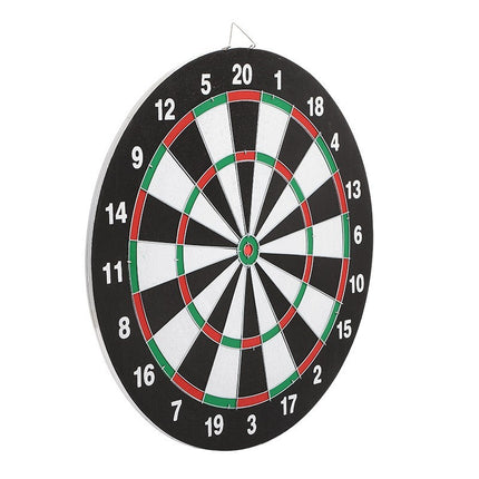 17" Double Sided Dart Board Game Set Round Family Tip Target Board With 6 Darts