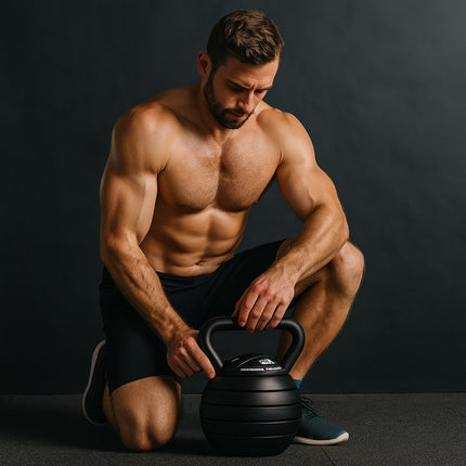 Adjustable Kettlebell Weight Set Exercise Home Gym Fitness Workout 18Kg