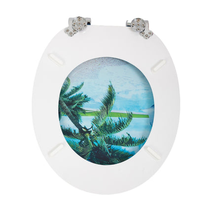 18" UNIVERSAL BATHROOM TOILET SEAT WOODEN EASY FIT WC SEAT WITH FITTINGS