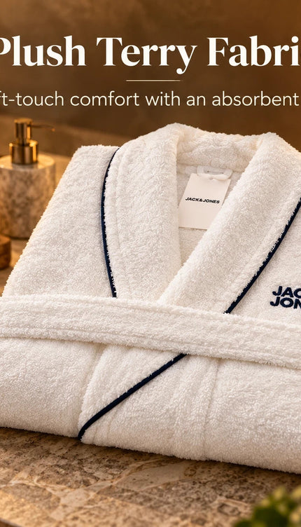 Unisex Cotton Bathrobe – Terry & Waffle Spa Dressing Gown, Various Colours