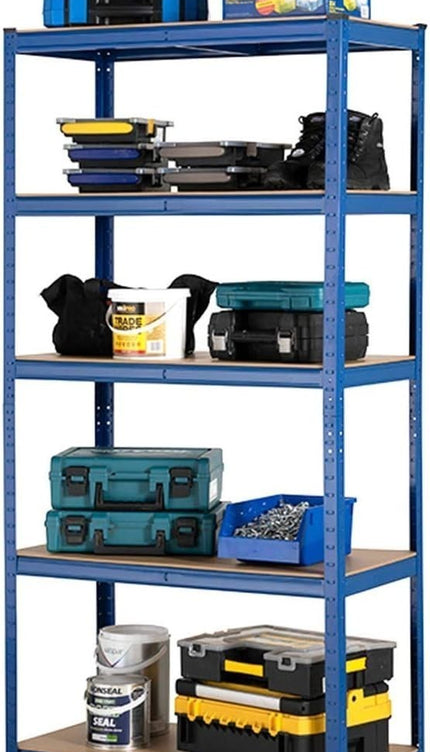 5-Tier Metal Storage Racks – 3 Pack (Blue)