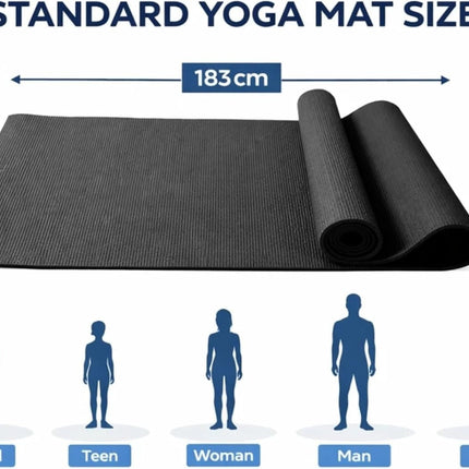 Yoga Mat Thick 10mm Non-Slip PVC Exercise Floor Mat For Gym Pilates & Home