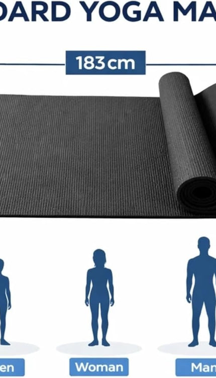 Yoga Mat Thick 10mm Non-Slip PVC Exercise Floor Mat For Gym Pilates & Home