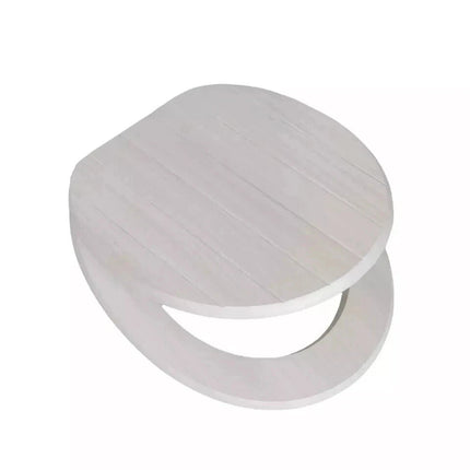 Universal Toilet Seat White MDF Wooden Easy Fit Toilet WC Seat 18" With Fitting