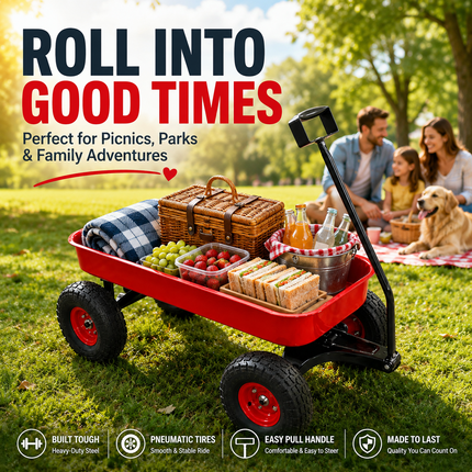 Garden Trolley Cart 150kg Heavy Duty Wheels Lawn Beach Wagon Hand Truck