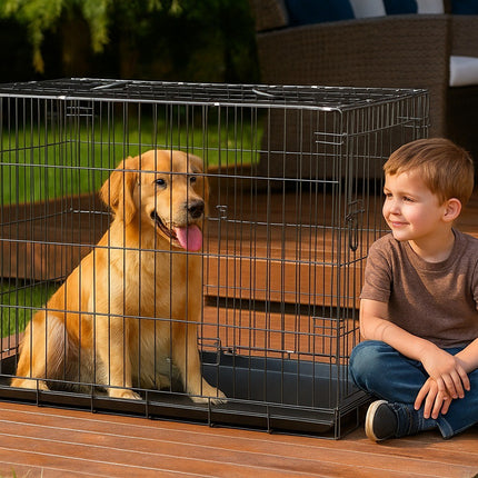 Pet Cage Metal Puppy Training Crate Portable Dog Carrier Suitable for Cats & Dog
