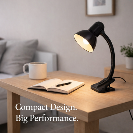 Adjustable Desk Clamp Lamp Bed Study Reading Light Clip On Table Lamp Black