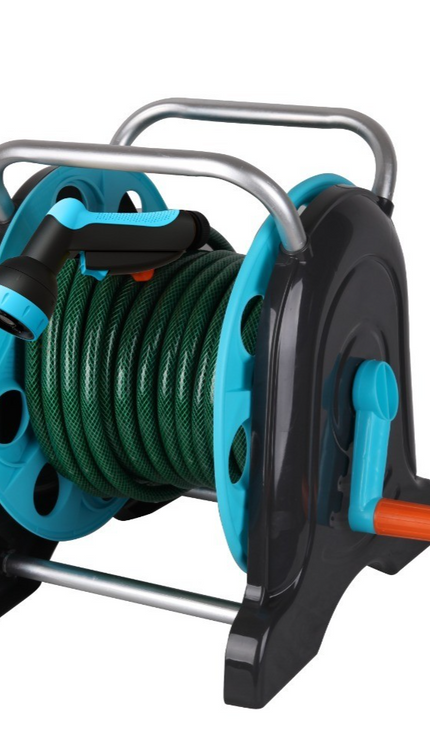 Garden Hose Reel Cart with 1/2in 20M Hose Portable Trolley Spray Nozzle Outdoor