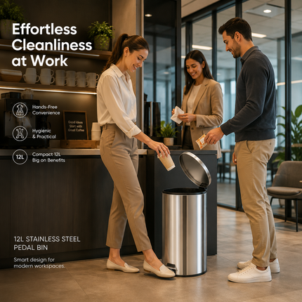 Stainless Steel 12L Pedal Bin