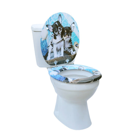 18'' Universal Wooden Toilet Seat Easy Fit Bathroom WC Seat with Fittings