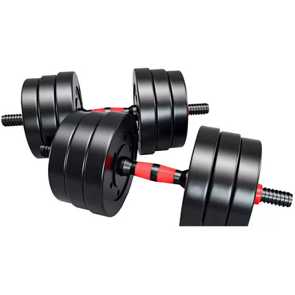 Adjustable Dumbbell & Barbell Set-Red
