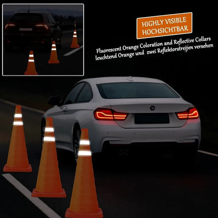 18" Pop Up Safety Traffic Cone High Visibility Durable Portable Road Warning