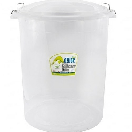 70L Storage Bucket Clear Plastic Multi Purpose Use Storage Organizer With Lid